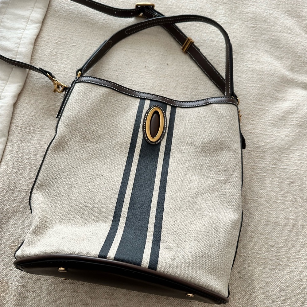 Zara new canvas bucket bag with optional shoulder straps